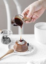 BL008 honey source shop Mini Milk Cup honey cup sauce bucket glass wooden handle two cute