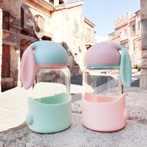 Cute cute rabbit rabbit glass cup batch fa custom logo push advertising Cup custom printing new year gift Cup