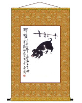 Hanging like a decoration painting 12 zodiac zodiac auspicious objects Helichogs rich and expensive painting scroll hanging paintings Qi Baishi copying artworks