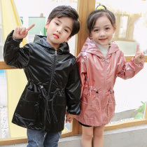 Children's solid color down jacket anti-dirty overalls male baby long sleeve zipper blouse coat girl painting apron autumn and winter