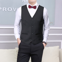 2021 Korean Tide Slim Suit Male Men British Suit Vest Leisure Professional Horse Clips Best Man Vest