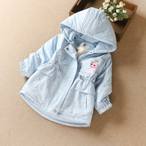Frozen childrens clothing girl windbreaker jacket autumn and winter style plus velvet thickened childrens foreign style hooded Princess assault jacket