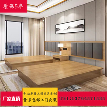 Express hotel bed full set of customized hotel furniture Standard room bed complete set of single bed Apartment bed and breakfast bed factory direct sales