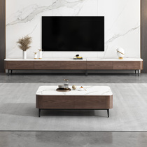 Minimalist modern rockboard tea table TV cabinet Composition Nordic Living room Small family Terra-style TV Closet Wall Cabinet