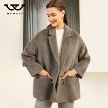 Vermili 2021 new small wool coat Suli Vicuña velvet gray double-sided cashmere coat female