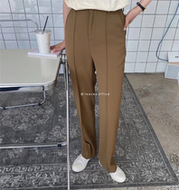 LEAVES vintage high waist slim straight casual pants womens 2021 spring new Japanese style drape loose suit pants