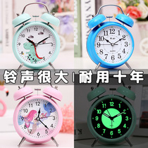 Childrens students learn to recognize the alarm clock home bedside luminous super loud male and female cute bedroom Nordic clock