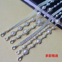 Lingerie shoulder strap fashion strapless metal rhinestone bra invisible strap outside wearing bras Pearl sling skirt accessories