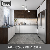 Simplified cabinet custom modern simple piano white cabinet custom kitchen kitchen cabinet assembly design Environmental protection E0 level