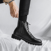 ins Martin boots mens summer breathable thin trendy motorcycle British Korean version of high-top leather shoes spring and autumn Chelsea boots