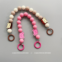 Acrylic Candy Color Bear Portable Chain Hand Carrying Beaded Bag with Mobile Phone Case Drop-proof Mobile Phone Chain Decoration 30cm