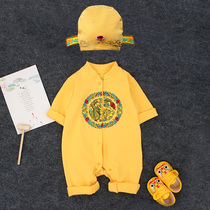 Baby clothes yellow baby Hundred Days yellow Mandarin coat spring and autumn one-year-old Tang suit