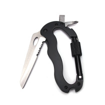 Outdoor multifunctional backpack Quick hanging d-buckle mountaineering buckle folding knife with lock keychain screwdriver bottle opener