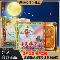 Xinghualou Change iron box Moon cake gift box Mini hardcover carton 800g Shanghai specialty Mid-Autumn Festival Cantonese pastry