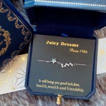 Light luxury JUICY DREAMS retro Moonstone Big Dipper Lucky Star wish meteor lucky silver bracelet
