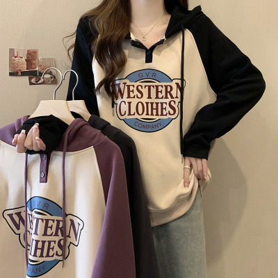 taobao agent Retro autumn design hoody, jacket, plus size, American style, trend of season, fitted, long sleeve
