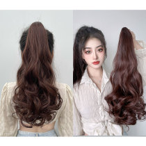 Wig female long hair simulation wig ponytail female long curly hair big wave high ponytail clip type ponytail female braid