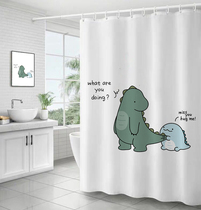 Japanese cartoon corner biological bathroom shower curtain set thick polyester waterproof and mildew curtain curtain partition curtain