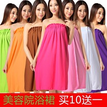 Beauty salon tube tube shower skirt thin cotton cotton scraping guest clothing bathrobe bathrobe pajamas wrapped breast sweat steam beauty clothes
