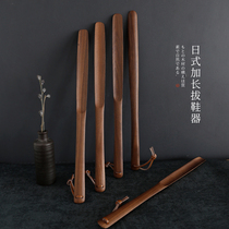 Walnut extended shoehorn shoe lift ultra-long handle free shipping Japanese solid wood household long handle for the elderly easy to wear