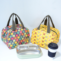 Students lay flat large-capacity insulated lunch box bag portable lunch bag thick aluminum foil fashion large lunch bag to keep cold