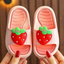 Childrens slippers male summer girls indoor home non-slip soft bottom outside wearing strawberry children cute baby slippers