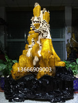 Jin Sinan wood carving small leaves of Jinnan landscape farmhouse ornaments Ebony animal crafts figure shady wood root carving