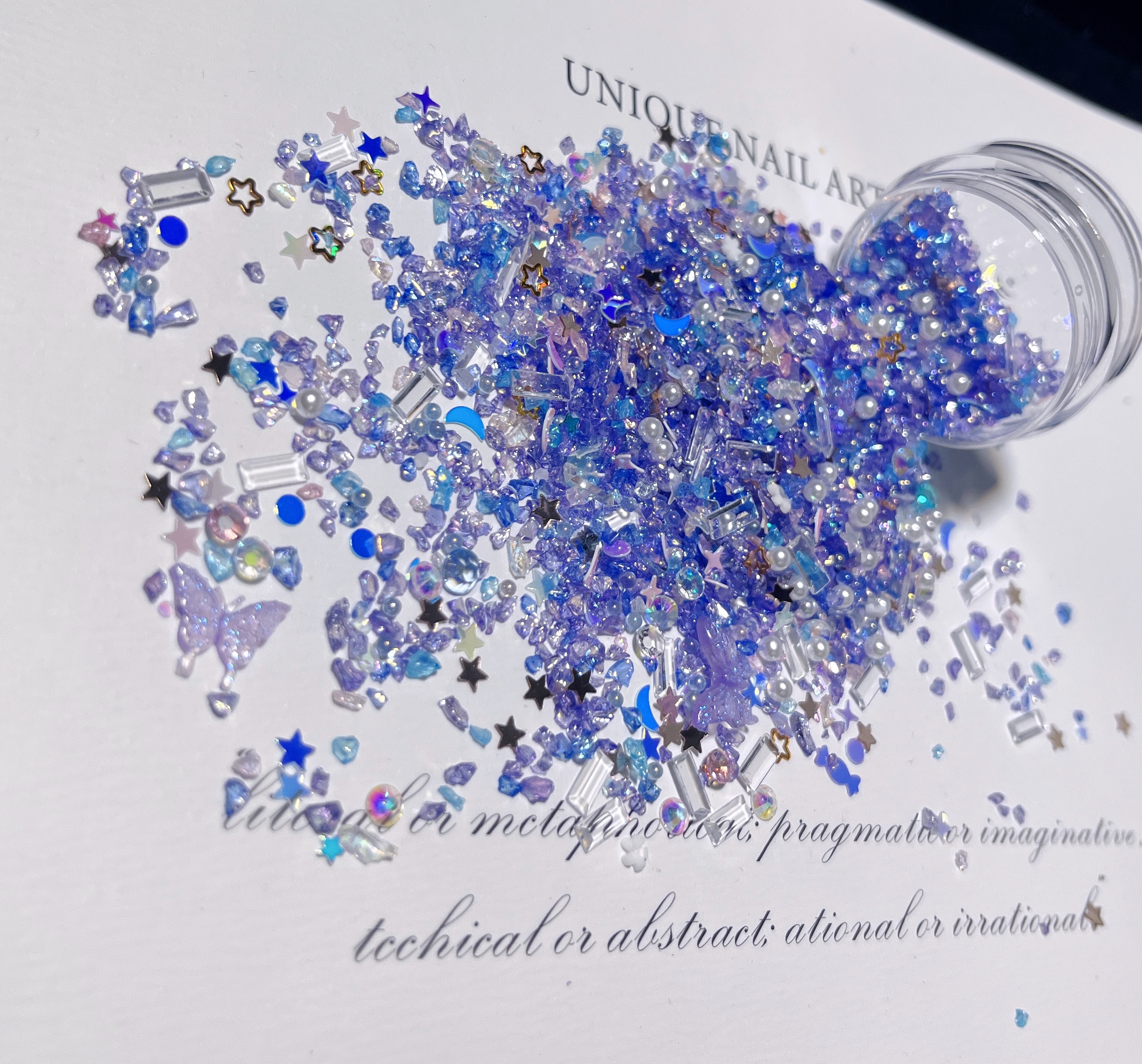 Handmade Instagram Wind Fantasy Color Crushed Stone High Grade Blue Purple DIY Nail Nail Cream Gel Drip Glue Decorative Ornament
