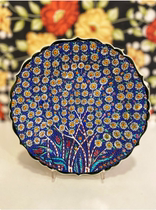 12 inch handmade turkey ceramic plate ceramic wall plate pottery hanging plate ceramic decorative plate
