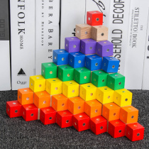 Magnet Six-sided cube building blocks Magnetic squares Primary School students mathematics detachable three-dimensional King geometry teaching aids wooden