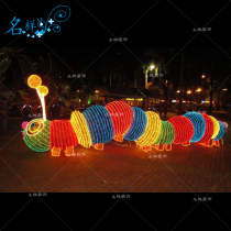 Meimei Chen outdoor large shopping mall hotel square Christmas holiday animal Caterpillar wrought iron light sketch lamp