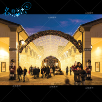 Name sample beauty Chen Christmas holiday decoration outdoor large iron LED lights star arc arch Shopping Mall pedestrian street