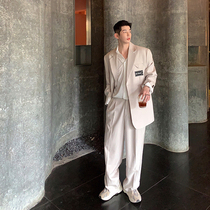Korean style ins suit suit Male Korean version loose Ruffian handsome net red casual small suit two-piece suit tide brand formal suit