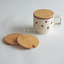 Wooden cover round mug water cup cover wooden creative log bamboo cover 9cm with hole cover dust cup cover accessories