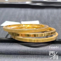 Chow Tai Fook solid gold bracelet classic glossy bright brushed frosted chopsticks bracelet gold full gold marriage three gold