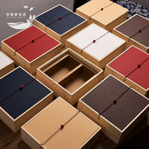 Universal wooden Mid-Autumn Festival packaging box high-end hand gift tea moon cake gift empty box custom logo wooden box