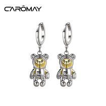 CAROMAY designer Star bear earrings female autumn and winter niche design stud earrings personality earrings Christmas gift