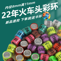 2022 Pigeon Foot Ring Without License Train Head Color Ring Letter Dove Ring Racing Pigeon Pigeon Ring Foot Ring Supplies Utensil