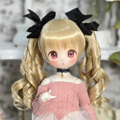 taobao agent [Wig] Free Shipping Ziyu DOLL 3 points BJD Bear Egg Bear Sister Was with high temperature silk double ponytail roll shape
