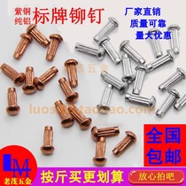 GB827 solid copper sign rivet solid knurled nameplate aluminum pure copper trademark lace straight pin pin