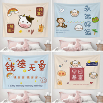 Background cloth ins Wind hanging cloth wall cloth tapestry dormitory bedroom bedside room layout transformation decoration cartoon wallpaper