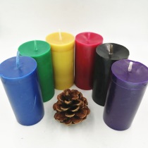 Yellow Green Red Black Blue Purple 6 color cylindrical beeswax candle handmade natural beeswax creative craft aromatherapy candle holder