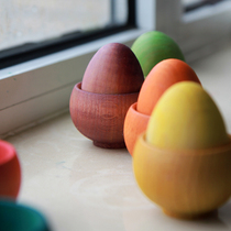 Regio Material Hand-eye coordination Toy Montessori Waldorf Wooden egg cup Color matching SZreggio