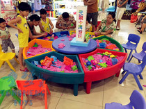 Childrens round space toy plastic sand table pool pool building blocks water fishing naughty Castle Square playground