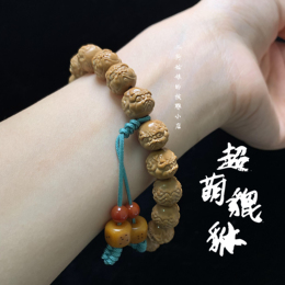10 mm Hericium Head Walnut Small Seed Carving Small Pixiao Transfer Lucky and Rich Auspicious Men and Women Bracelet