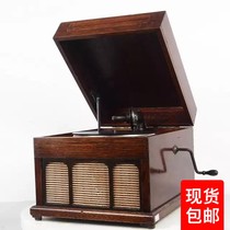 Nostalgic Vintage Antique desktop box hand-cranked phonograph vintage 78-turn vinyl recording machine hair power