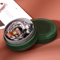 High-end custom handmade corticoid headphone anti-pressure box multipurpose containing box Bluetooth headphone protective sheath portable round case