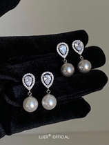 Feedback method Elegant Sparkling Water Drop Classic Shih Home Bright Light Pearl Tonbody S925 Silver Earrings Earrings