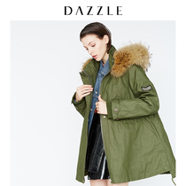 DAZZLE Geotechnical Winter Clothing New Army Green Parker Ferret Fur Cotton Clothing 2F4H3011Q