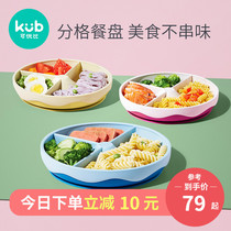 Keyobi baby grid plate Household suction cup bowl Auxiliary food bowl Baby drop-proof childrens tableware Silicone bowl